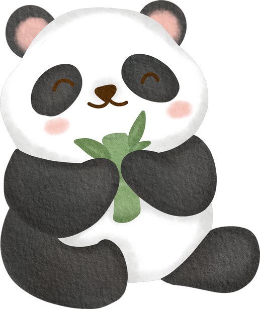 cute panda animal watercolor
